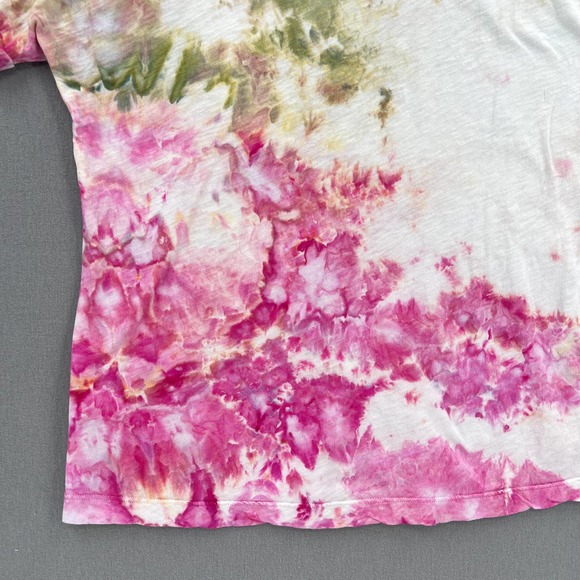 EVERLANE T-shirt Womens Small White Multicolor Hand Dyed Upcycled Cuffed Crew - Picture 7 of 14